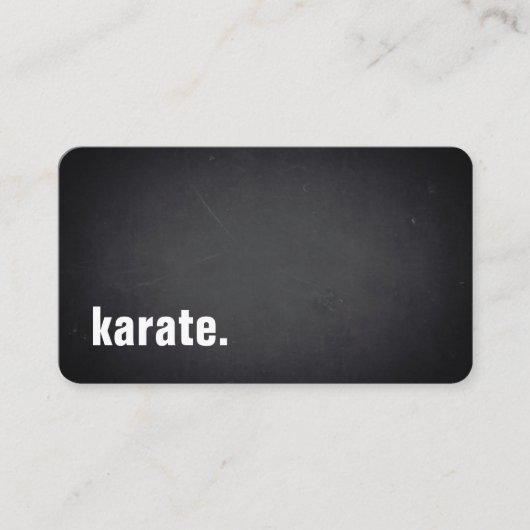 karate. Modern Minimalist Blackboard Professional 名刺 (正面)