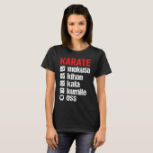 Karate Mokuso Kihon Kata Kumite Training  Shotokan Tシャツ (正面フル)