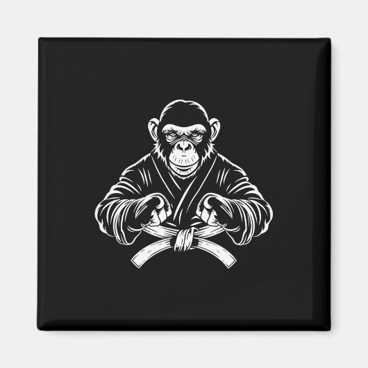 Karate Monkey Drawing Kickboxing Jiu-jitsu Mma Mar マグネット (正面)