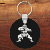 Karate Monkey Taekwondo Kickboxing Mma Judo Monkey キーホルダー (正面)