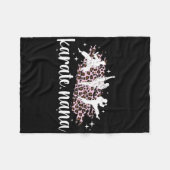 Karate Nana Leopard Karate Nana Grandma  フリースブランケット (正面(横))