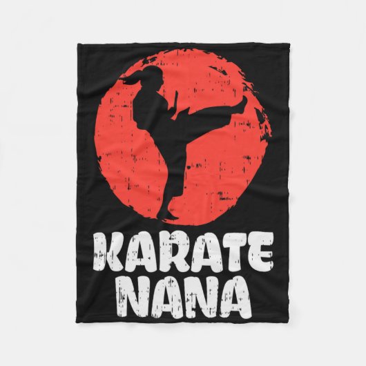 Karate Nana Ponytail Kick Japanese Martial Arts Gr フリースブランケット (正面)