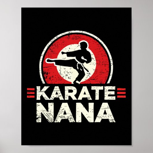 Karate Nana Retro Kick Silhouette  ポスター (正面)