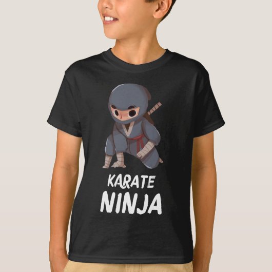 Karate Ninja Boy Funny Martial Arts Sports  Tシャツ (正面)