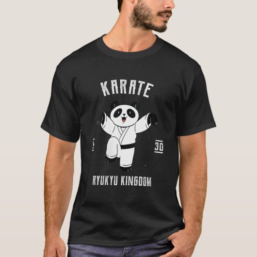 Karate Panda With Belt Karate Japanese Mial Tシャツ (正面)