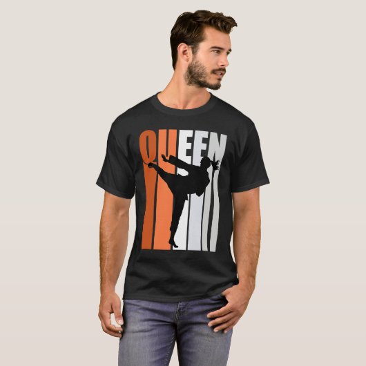 Karate Queen Orange Gray White Belt Practice Daugh Tシャツ (正面フル)
