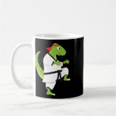 Karate T-rex Cool Cute Dinosaur Fighter Halloween  コーヒーマグカップ (左)