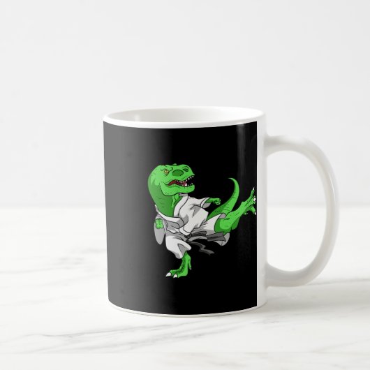 Karate T-rex Dino Student Dinosaur Teacher Karatek コーヒーマグカップ (右)