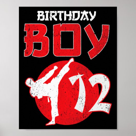 Karate Taekwondo 12 Years Old Birthday Martial Art ポスター (正面)