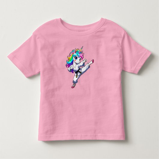 Karate unicorn  トドラーTシャツ (正面)