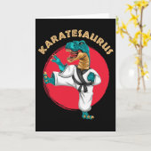 Karatesaurus Funny Karate Dinosaur  カード (黄色い花)