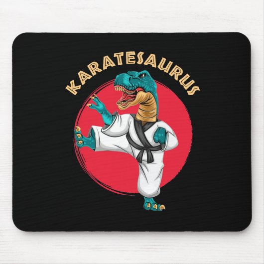 Karatesaurus Funny Karate Dinosaur  マウスパッド (正面)