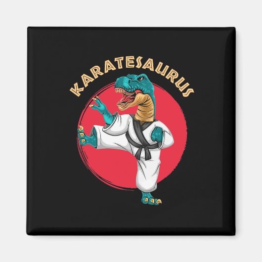 Karatesaurus Funny Karate Dinosaur  マグネット (正面)