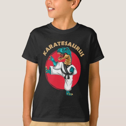 Karatesaurus Funny Karate Dinosaur  Tシャツ (正面)