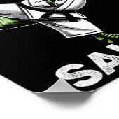 Karatesaurus T-rex Karate Dino Funny Dinosaur Mart ポスター (角)