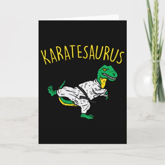 Karatesaurus Trex Karate Funny Dinosaur Martial Ar カード (正面)