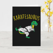 Karatesaurus Trex Karate Funny Dinosaur Martial Ar カード (黄色い花)