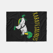 Karatesaurus Trex Karate Funny Dinosaur Martial Ar フリースブランケット (正面(横))