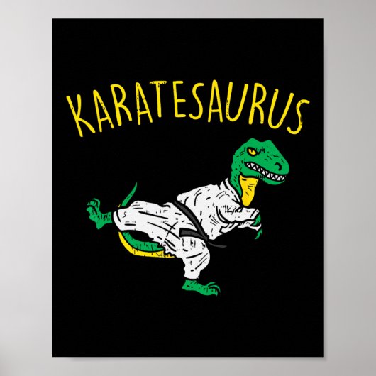 Karatesaurus Trex Karate Funny Dinosaur Martial Ar ポスター (正面)