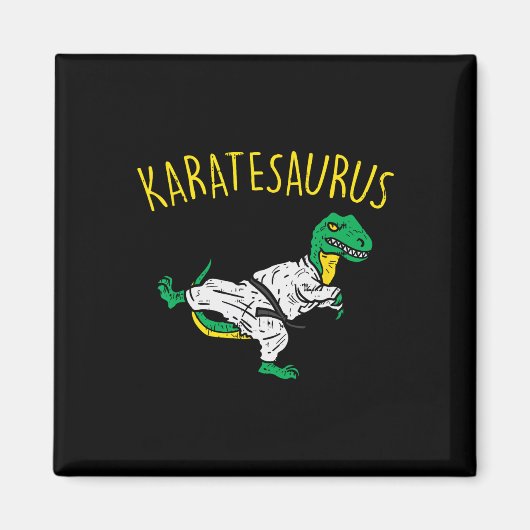 Karatesaurus Trex Karate Funny Dinosaur Martial Ar マグネット (正面)