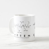 Kareemペプチド名mug コーヒーマグカップ (正面左)