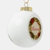 Karen Christmas Ornament – Red & Gold Wreath セラミックボールオーナメント (左)