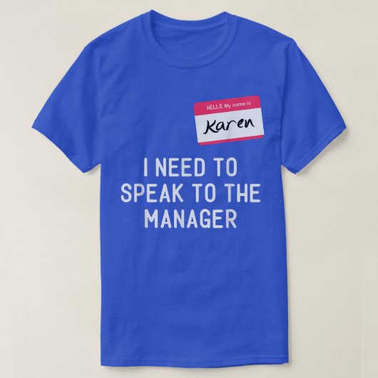 Karen Halloween話のマネージャのおもしろいミームW Tシャツ (デザイン正面)