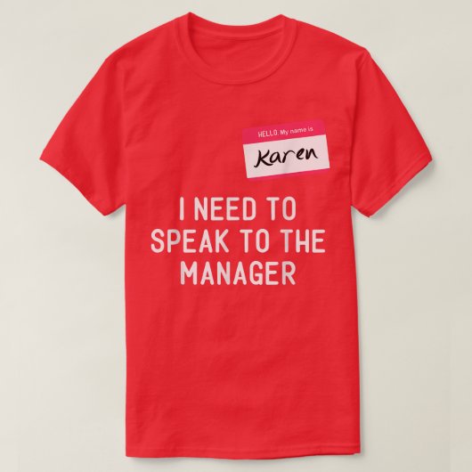 Karen Halloween話のマネージャのおもしろいミームW Tシャツ (デザイン正面)
