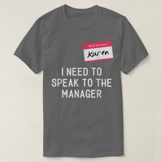 Karen Halloween話のマネージャのおもしろいミームW Tシャツ (デザイン正面)
