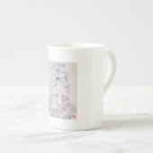 Karen Poppyによるキッテンの水彩画 – Mag ボーンチャイナマグカップ (正面右)