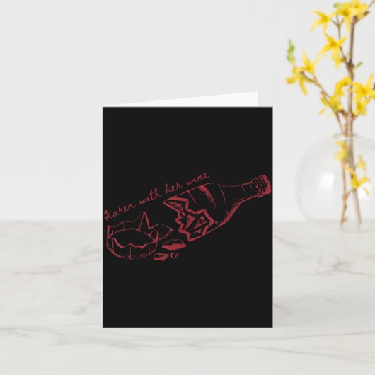 Karen With Her Wine  カード (黄色い花)