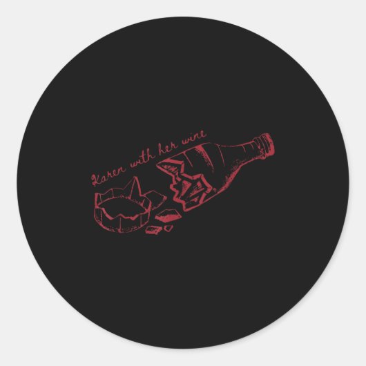 Karen With Her Wine  ラウンドシール (正面)