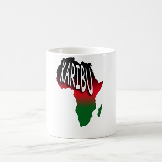 Karibu - Welcome - Swahili コーヒーマグカップ (中央)