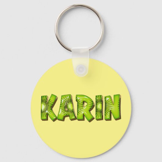 Karin Name Kiwi Design Schlüsselanhänger キーホルダー (正面)