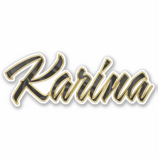 Karina black gold Lettering Aufkleber Sticker シール (正面)