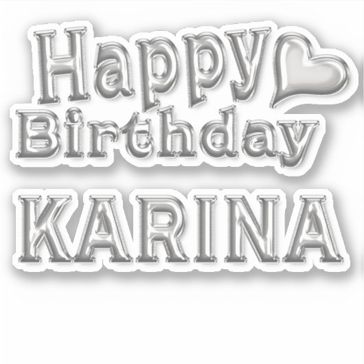 Karina Happy Birthday silver Aufkleber Sticker シール (正面)