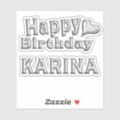 Karina Happy Birthday silver Aufkleber Sticker シール (シート)