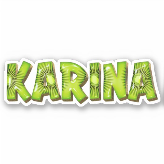 Karina Name Kiwi Design Aufkleber Sticker シール (正面)