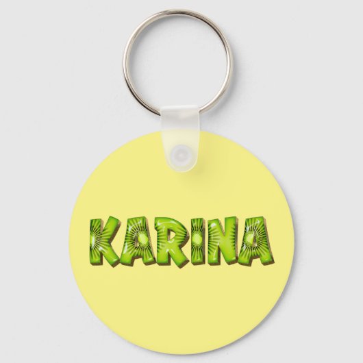 Karina Name Kiwi Design Schlüsselanhänger キーホルダー (正面)