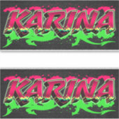 Karina Vorname Name Graffiti Aufkleber Sticker シール (正面)