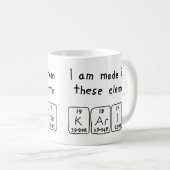 Karineの周期表の名前のマグ コーヒーマグカップ (正面右)