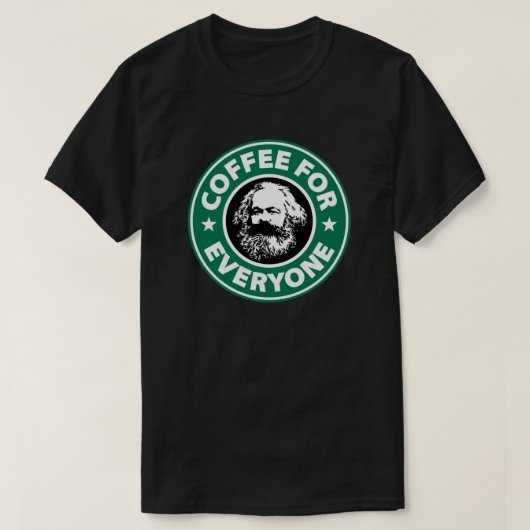 Karl Marx – 社会主義コーヒー Tシャツ (デザイン正面)
