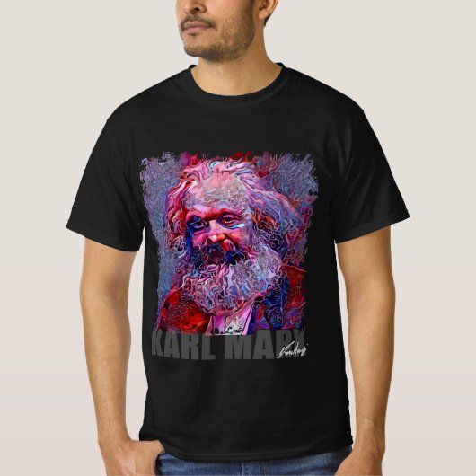 KARL MARX - NFTポートレートバイマルコアウレギ Tシャツ (正面)