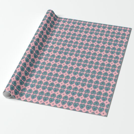 ‘Karlek’ heart pattern gift Wrapping Paper  ラッピングペーパー (アンロールド)