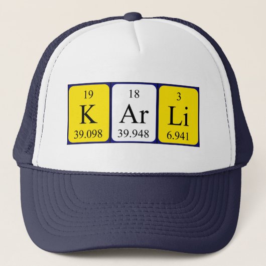 Karli周期表名hat キャップ (正面)