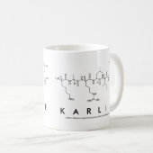 Karlieのペプチッド名前のマグ コーヒーマグカップ (正面右)