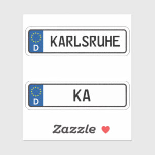 Karlsruhe kennzeichen、ドイツ自動車免許プレート シール