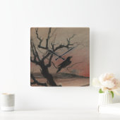 Karlstejn 1882年のワタリガラス スクエア壁時計 (ホーム)