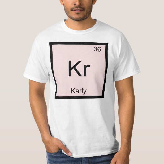 Karly 名前 化学 元素 周期表 tシャツ (正面)