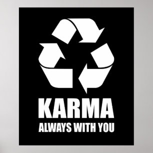 Karma Always With You Buddhist Buddha Funny ポスター